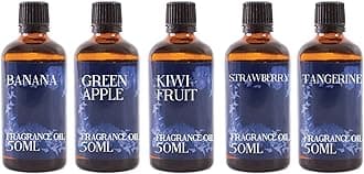 Mystic Moments | Fruit Salad Fragrant Oil Gift Starter Pack 5x50ml | Strawberry, Green Apple, Banana, Kiwi Fruit & Tangerine