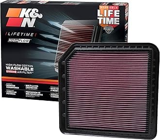 K&N High-Flow Original Lifetime Engine Air Filter: Increase Power: Premium, Washable: Compatible with 2010-2024 Infiniti/Nissan: QX56, QX80, Armada, Patrol, 33-2456