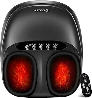KNQZE Shiatsu Foot Massager with Heat, Compression, Deep Kneading Foot Massage for Plantar Fasciitis Relief, Remote Control, Multi Massage Modes, Auto Shut-Off Timer, FSA Eligible, Black