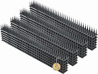 KADAX Plastic Bird Spikes, 51 x 4 x 3 cm, Wall Spikes, Fence Tops Spikes, Pigeon Repellent, Deterrent for Birds, Cats, Anti Climb Spikes, Squirrel Repellent (24, Anthracite)