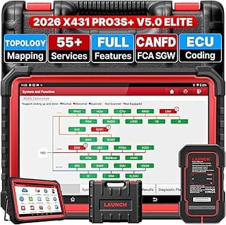 X431 PRO3S+ V5.0 Scanner, 2025 Upgrade All-in-One Scan Tool, Topology Mapping, ECU Coding, Bidirectional Control,