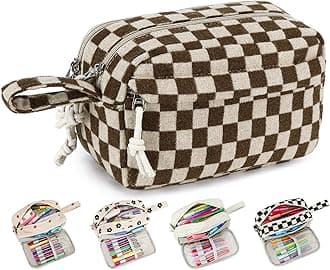 Bluboon Big Capacity Pencil Case Pencil Pouch School Supplies Cute Pencil Box Pencil Bag for Teen Girls Boys Women Man (Khaki Brown Checked)