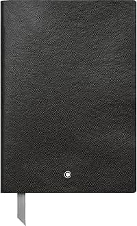 Notebook 113637 Fine Stationery #146 Black – Elegant Soft Cover Journal – Squared Notebook with Leather Binding – A5