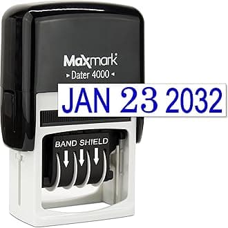 MaxMarkDater 4000 Self Inking Date Stamp - Blue