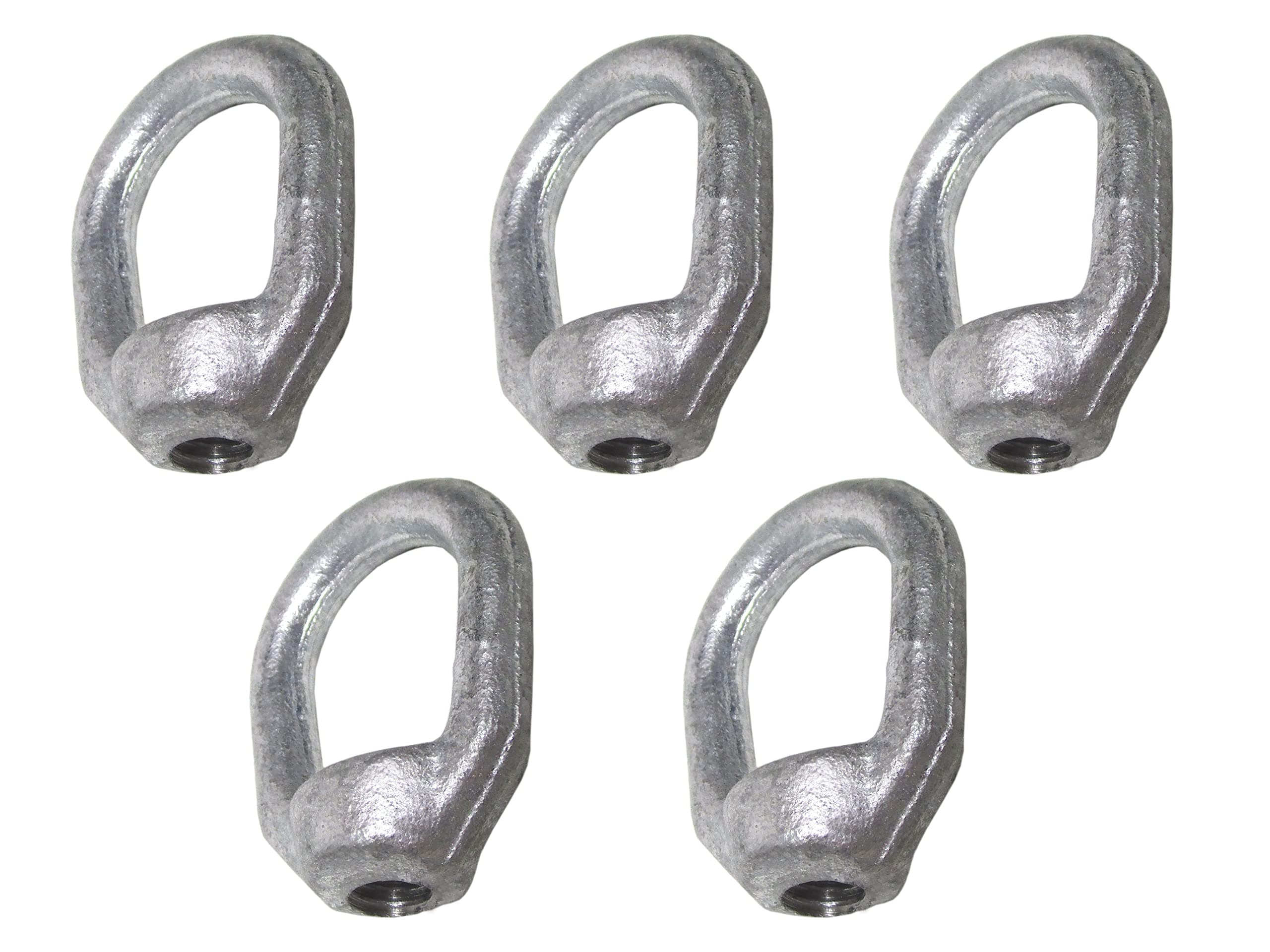 5/8" Lifting Eye Nut Drop Forged Galvanized Threaded Fastener - Pack of Five