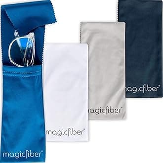 MagicFiber Ultra-Soft Microfiber Glasses & Sunglasses Pouch Case (4 Color Pack) Slim Eyeglass & Sunglass Sleeve with Built‑in Cleaning Cloth, Eye Glass & Sun Glass Wrap for Eyewear, Phone, Men, Women