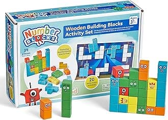 Numberblocks Wooden Building Blocks Activity Set, Wood Stacking Toy, Counting Blocks, Numbers for Toddlers, Math Games, Logic Puzzles, Preschool Learning Activities, Kids Birthday Gift
