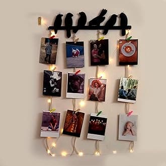VAH Wooden Photo Frame with LED Light - photo wall hanging, memories wall hanging, hanging photo frames for wall decoration, moments wall hanging photos hanging for wall decoration, , photo frames with light (Birds with Light)