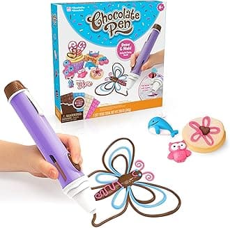 Chocolate Pen Real Cooking and 4 Bars of Candy Chocolate, Kids Crafting Baking Kits, Draw in Chocolate and DIY Your Own Baking Creations!