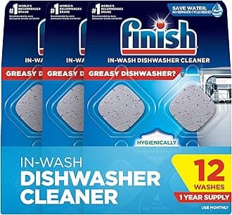 in-Wash Dishwasher Cleaner: Clean Hidden Grease and Grime, 12 ct