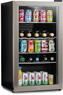 Subcold Super85 LED - Under-Counter Fridge | 85L Beer, Wine & Drinks Fridge | LED Light + Lock and Key | Energy Efficient (Stainless Steel, 85L)