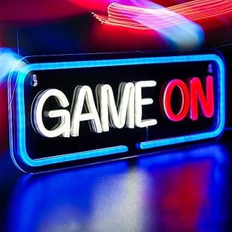 Neon Signs Beadroom Decoration Neon Lights Wired USB with Switch Acrylic LED Light Signs Wall Decor for Kids Teen Gamer Bedroom Game House PC Room Party Decoration LED Neon Light (GAME ON)