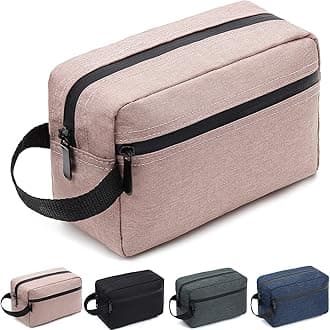 Travel Toiletry Bag for Women and Men, Water-resistant Shaving Bag for Toiletries Accessories, Foldable Storage Bags with Divider and Handle for Cosmetics Toiletries Brushes Tools