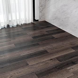 FLOREXPLvt Flooring Self Adhesive Flooring Plank with Brunished Timber Effect Self Adhesive Floor Planks 2.0mm 7pcs Waterproof for Bedroom Office Floor Plank(1m²,Burnished Timber)Global Recycled StandardGlobal Recycled StandardGlobal Recycled Standard