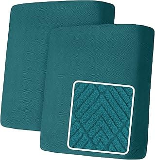 【Clearance Stretch 2 Pieces Cushion Covers Sofa Loveseat Seat Cushion Slipcovers Soft Couch Cover Replacement Diamond Pattern Furniture Protector with Elastic Bottom (Diamond Teal)