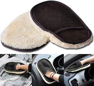 ALOUD CREATIONS High-Density Synthetic Lamb’s Wool Mitt Gloves | for Car & Bike Wash | Detailing | Pack of 2