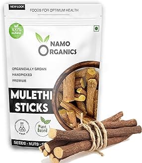Namo Organics Mulethi Stick For Eating - 100 Gms - Yashtimadhu/Licorice Roots For Throat