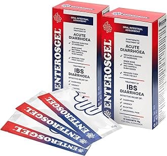 ENTEROSGEL Traveller’s Diarrhoea & IBS Relief On-The-Go, Diarrhoea & Stomach Pain Relief, Bloating & Trapped Wind Relief - Treats Root Causes, Suitable for Children 0+ & Adults, 2 Packs of 10 sachets