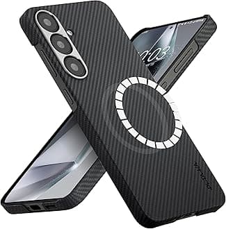 pitaka for S25 Ultra Case 6.9 Inch, Compatible with MagSafe, Slim & Light Samsung Galaxy S25 Ultra Case, 600D Aramid Fiber Made [Ultra-Slim Case - Black/Gray]