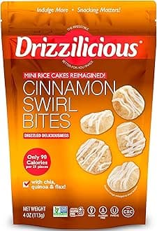 Mini Rice Cakes Cinnamon Swirl - Rice Crisps, Healthy Snack for Adults and Kids, Flavored Rice Cakes, Vegan, Gluten Free, Allergen Free, Only 90 Calories Per Serving - 4 oz (Pack of 6)