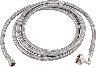 Eastman 41015 Stainless Steel Dishwasher Connector with Elbow COMP x 3/8" FHT, 10 Ft Length, Silver, Feet