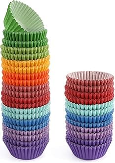 GUSTO [500Pcs] Mini Cupcake Liners for Baking, Colorful Muffin Liners, Food Grade & Grease-Proof, Baking Cups - Forrmerly Comfy Package (Assorted Colors)