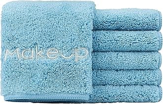 HOMEXCELMakeup Remover Wash Cloth 6 Pack, Soft Quick Dry Facial Cleansing Makeup Towels, Fingertip Face Towel Washcloths for Hand and Make up, 13 x 13 Inch, Blue