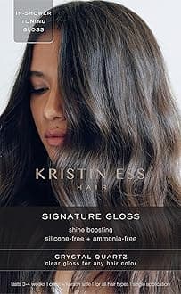 Kristin Ess Hair Crystal Quartz Clear Hair Gloss for All Hair Types + Colors - Anti Brass Treatment for Women - Shine Boosting + Deep Conditioning Treatment - Vegan - Phthalates + Paraben Free