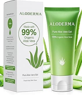 Aloderma Aloe Vera Gel Made within 12 Hours of Harvest with 99% Pure Organic Aloe Vera, Naturally Hydrating for Soothing Skincare, Moisturizing Aloe Gel for Skin, Face, Sensitive Skin - 4.02oz