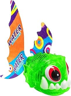 Swimline Original 1-Pack Diving Toys LED Light-Up Glowing Sea Animal Piranha Catch The Fish Retrieval Game for Swimming Pool & Bath Tub for Kids Green Color Flashing Underwater Dive Practice Learn
