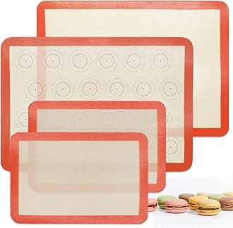 Silicone Baking Mats Set of 4(2 Half and 2 Quarter) Sheet