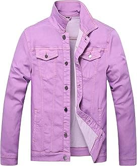 - Mens Denim Jacket Ripped Slim Jean Jacket Coat for Men