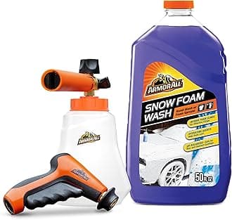 Armor All 2-in-1 Foam Cannon Kit Includes Foam Cannon, Foam Applicator and Ergonomic Adaptor, 3 Count Car Wash Snow Foam Formula, Cleaning Concentrate Soap 50 Fl Oz (Pack of 4)