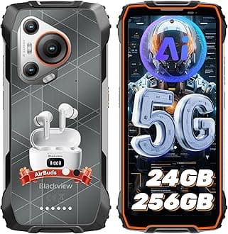 Blackview BL7000 AI 5G Rugged Phone Android 15, 24GB+256GB/2TB MTK Dimensity 6300, 6.78" FHD+ 120Hz, 50MP + Night Vision 20MP, 7500mAh/33W, Rugged Smartphone Dual SIM/T-Mobile/NFC/OTG/IP69K Waterproof