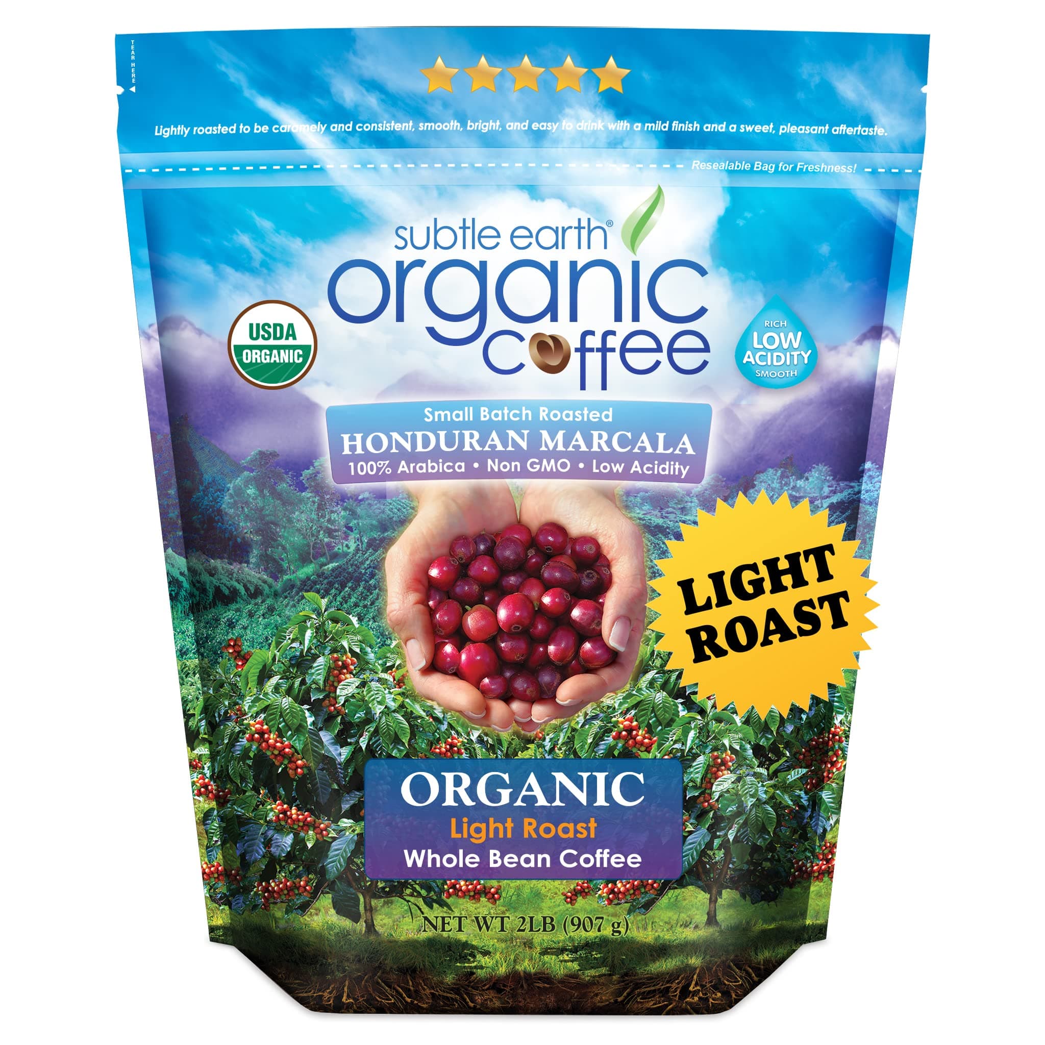 2 LB Subtle Earth Organic  Light Roast