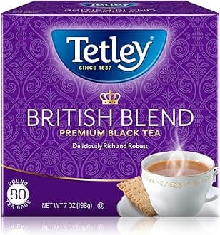 Tetley British Blend Premium Black Tea, Regular, 80 Teabags (Pack of 12)