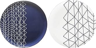 bzyoo 100% Melamine 14 inch Round Platter Dishwasher Safe Food Serving Tray for Casual dining Indoor and Outdoor Dining Party Cocktails (Spidy French Navy)