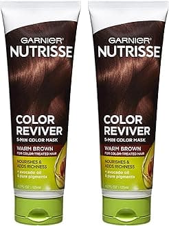 Nutrisse Color Reviver 5 Minute Nourishing Hair Color Mask with Avocado Oil Delivers Day 1 Color Results, for Color Treated Hair, Warm Brown, 8.4 fl oz