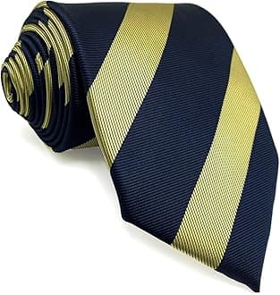 S&W SHLAX&WING Necktie for Men Striped Ties Green Yellow Blue for Business Suits