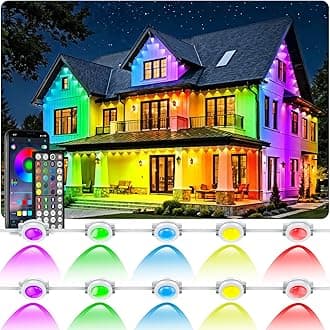 500FT Permanent Outdoor Lights Waterproof with Smart App Control Remote,DIY Scene Modes,Music Sync hronization,Eaves Lights for Garden Decor,Deck,Christmas