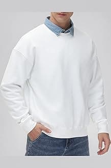 THE GYM PEOPLE Men's Fleece Crewneck Sweatshirt Thick Loose fit Soft Basic Pullover Sweatshirt