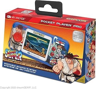 My Arcade Street Fighter II Pocket Player Pro: Capcom Officially Licensed Retro Handheld Game Consoles, 2 Games in 1, 2.75" Color Screen