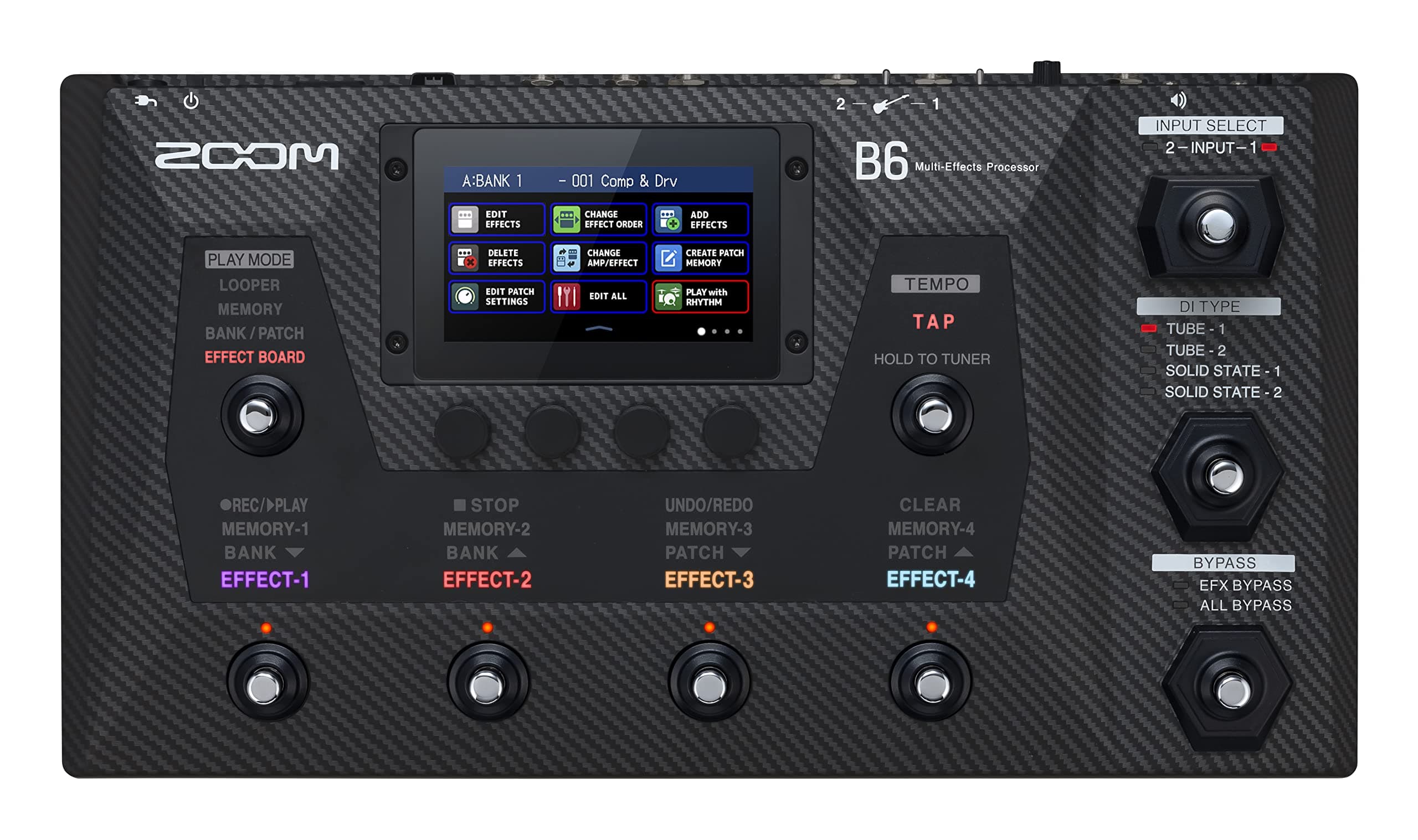B6 Bass Multi-Effects Processor with 100+ Effects, Amp Modeling & IRs, 4 DI Models, 2 Inputs with A/B Switcher, Looper, Touchscreen, USB Audio Interface