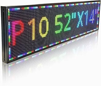 P10(52" * 14") Scrolling Programmable Led Sign Custom Outdoor Digital For Business Display Screen Matrix Panel Electronic Message Board Neon Full Color Advertising Light Wifi Control