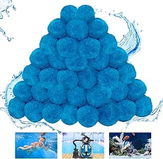 3.1 lbs Pool Filter Balls, New Upgrade Efficient Swimming Pool Filter Sand Alternative, Reusable Eco-Friendly Blue Filter Media Balls, Replace 110 lbs Filter Sand, Lasts for Several Seasons