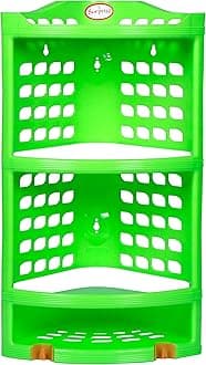Surprise® Multi Purpose Plastic Corner Rack – Stylish Storage Shelf for Kitchen/Living Room/Bathroom Green