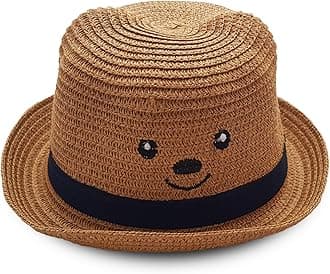 VRITRAZ Baby Boy's and Girl's Kids Children Cute Printed Cartoon Gift Summer Fancy Dress Straw Fasion Hat Cap 2