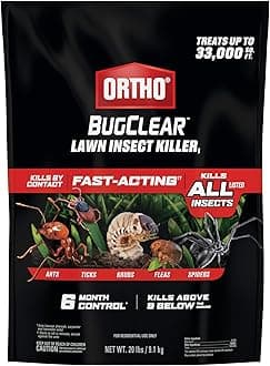 BugClear Lawn Insect Killer1 - Lawn Bug Killer Granules, Kills Ants, Spiders, Ticks, Fleas, & Grubs, Treats up to 33,000 sq. ft., 20 lb.