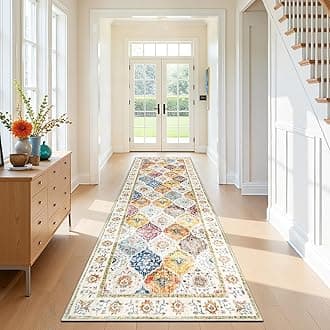 – SHACOS Long Hallway Runner Rug 80 x 200 cm Distressed Hall Runners Non Slip Narrow Rug Runner Washable Vintage Floor Carpet Runners for Hallway Entryway Kitchen, Colorful