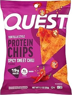 Nutrition Spicy Sweet Chili Tortilla Chip, 19g Protein, 4g Net Carb, High Protein Low Carb, Gluten Free, 1.1 oz (Pack of 12)
